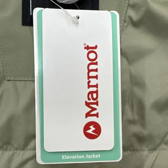 Men’s Sz L Marmot Hooded Elevation Ski Jacket. Yellow & Gray. Insulated.
